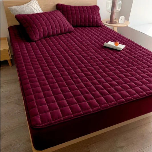 Quilted waterproof Mattress Cover - Maroon