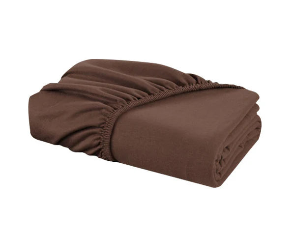 Fitted Jersey Mattress Cover - Brown