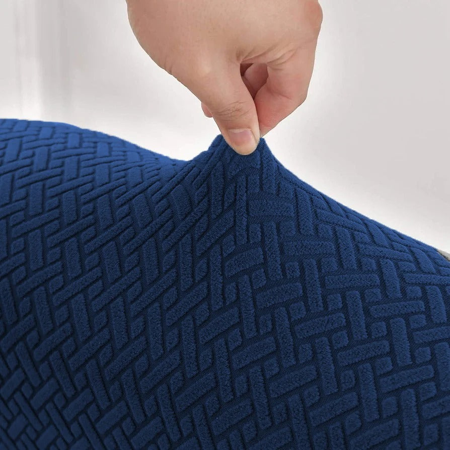 Jacquard Stripe Sofa Cover - Blue