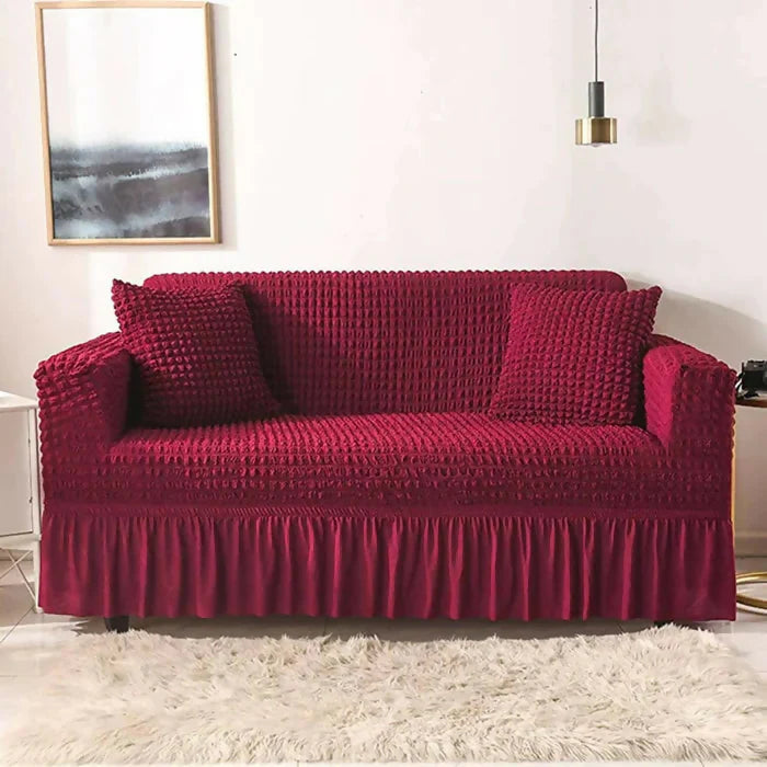 Sofa Slipcover, Modern Ruffle Trim Stretchy Stretch Sofa Slipcover For Home