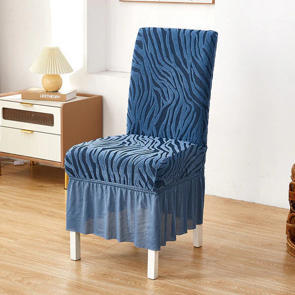 Zebra Chair Cover - Navy Blue